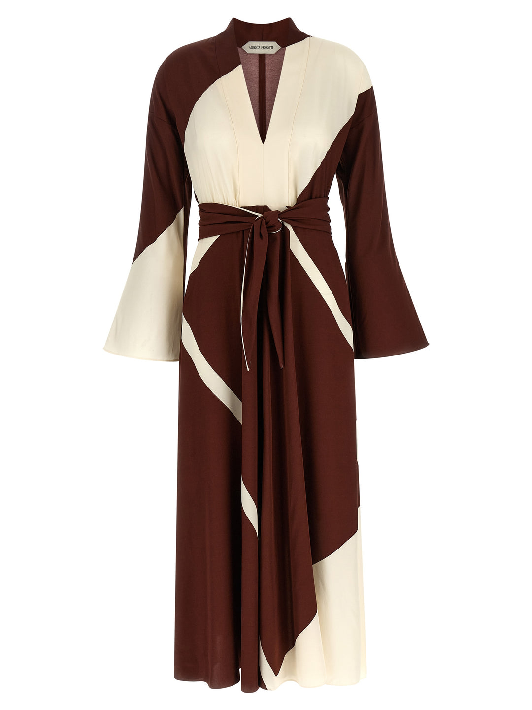 Alberta Ferretti Printed Dress Dresses - Bordeaux | 34cb585fc63220bfbfbd0effa889d92475e10f81