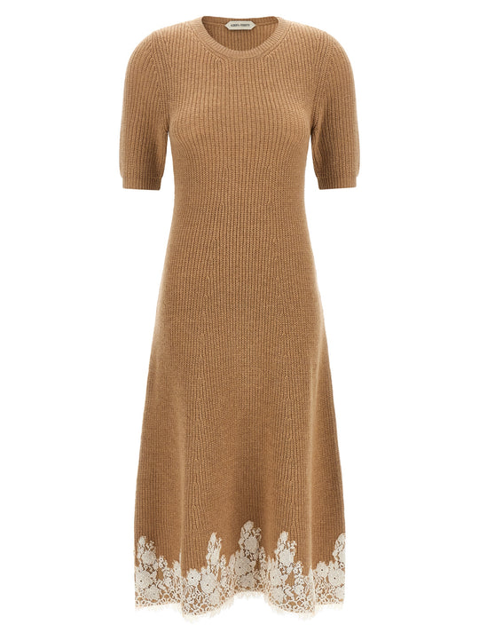 Lace Hem Dress Dresses Brown