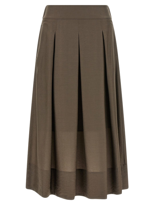 A-Line Skirt Skirts Brown