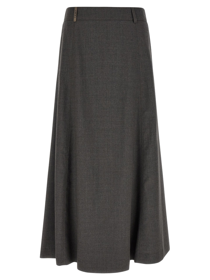 Peserico Flared Skirt With Loops Skirts - Gray | ae93341483a294da04599e44c601fc36be8e8b5f