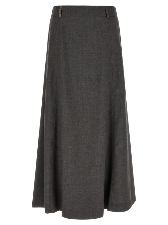 Flared Skirt With Loops Skirts Gray