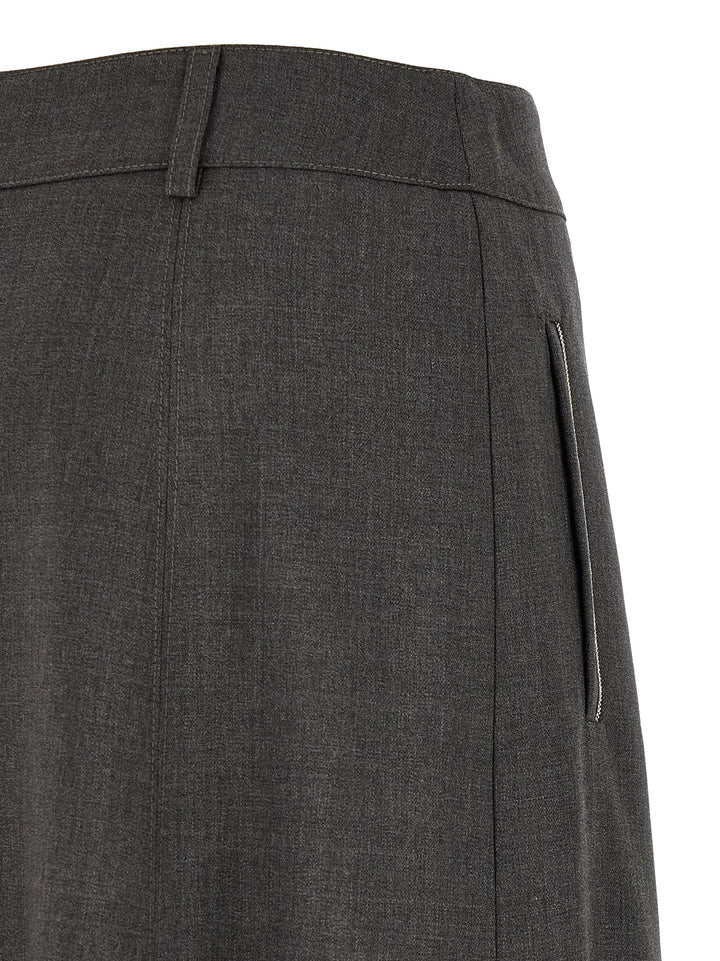 Peserico Flared Skirt With Loops Skirts - Gray | 915511073b620e4dd8f0a141868fe0bdde4c9073