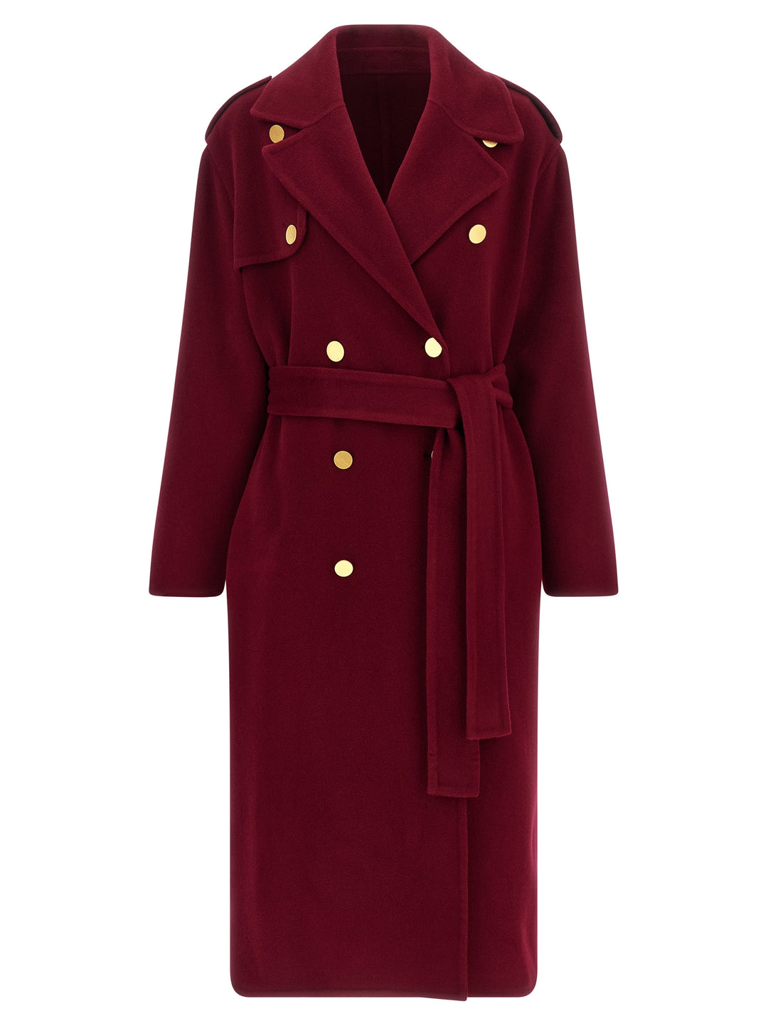 Alberta Ferretti Long Wool Coat Coats and Trench Coats - Red | 233485229cb6eb66f86f7e039d282a09b1e0e8c1