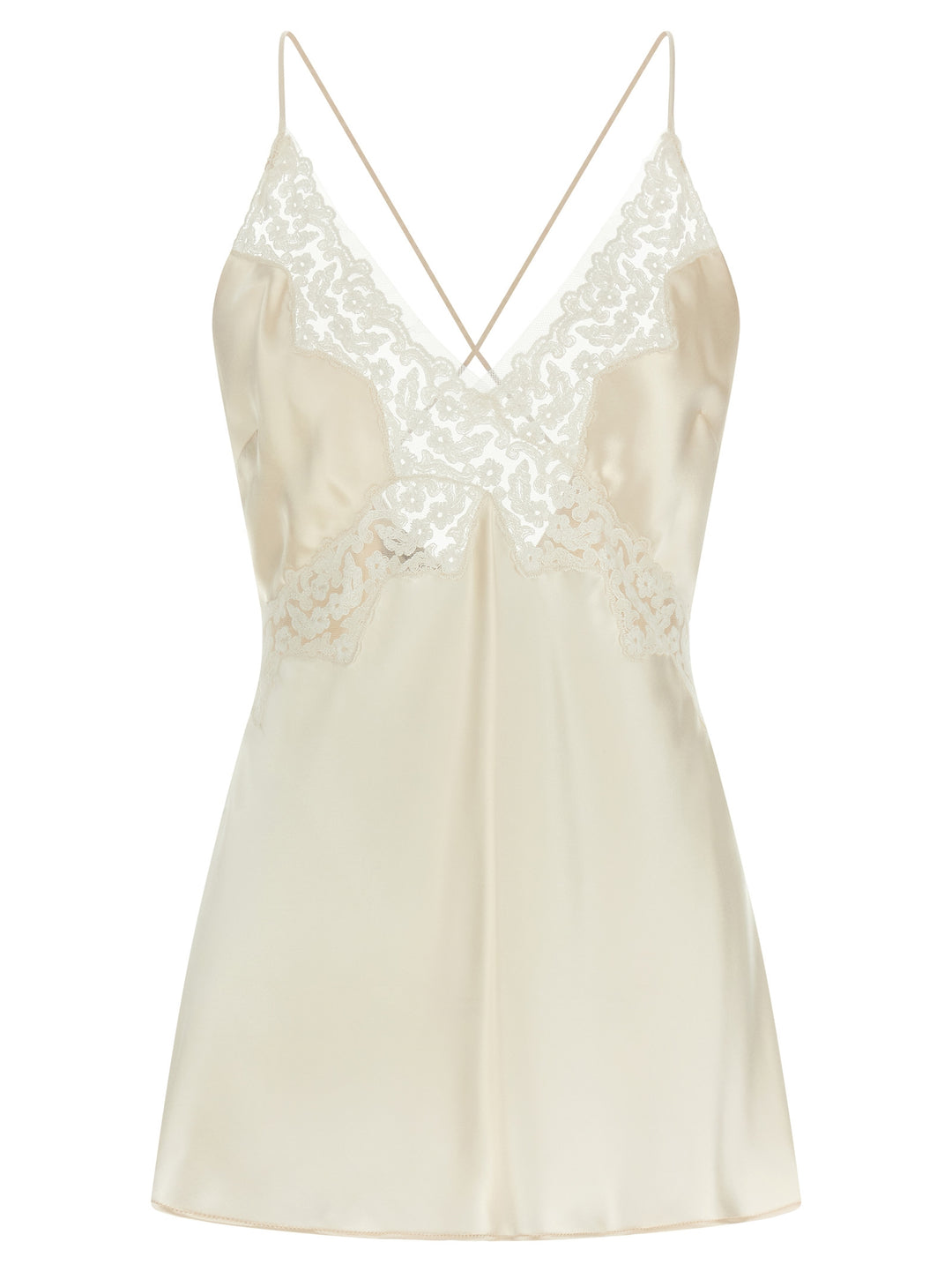 Alberta Ferretti Satin And Lace Top Tops - Beige | 2eb2d71867d84c24119d1f23a0ad5d7b5edea3cf