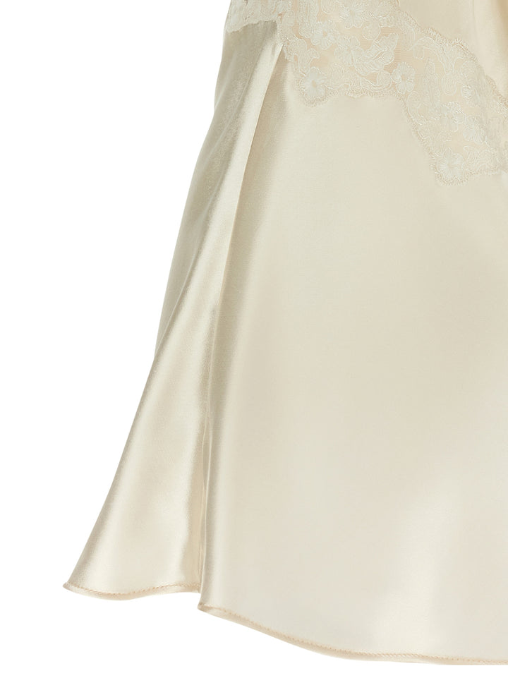 Alberta Ferretti Satin And Lace Top Tops - Beige | 9b5dd78423c619fe2032f374693ff0725b5eb2c5
