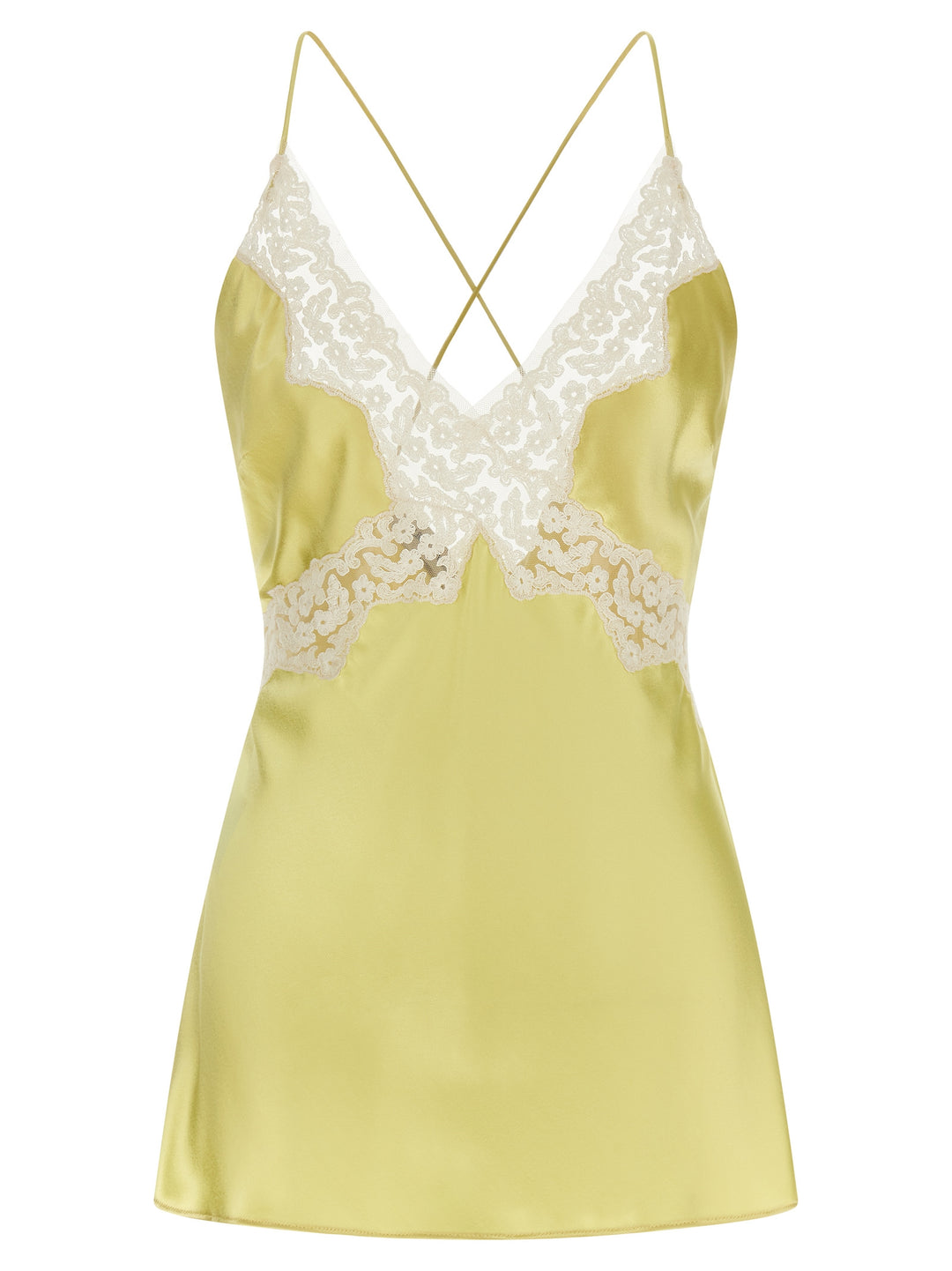 Alberta Ferretti Satin And Lace Top Tops - Yellow | a7da5a15bcb8b3d3cc33454f84398e2324e32269