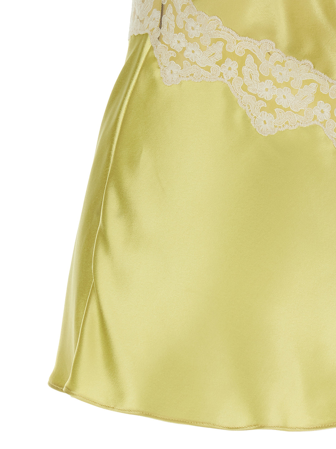 Alberta Ferretti Satin And Lace Top Tops - Yellow | ab40086dd0133e0882b2500d27bc00fde697e6a3