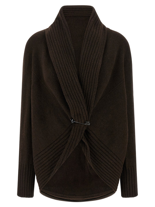 Brooch Cardigan Sweaters And Cardigans Brown