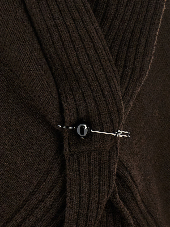 Alberta Ferretti Brooch Cardigan Sweaters and Cardigans - Brown | 8d11ab5f88a9eac5be6576a33216a60c64897e8c