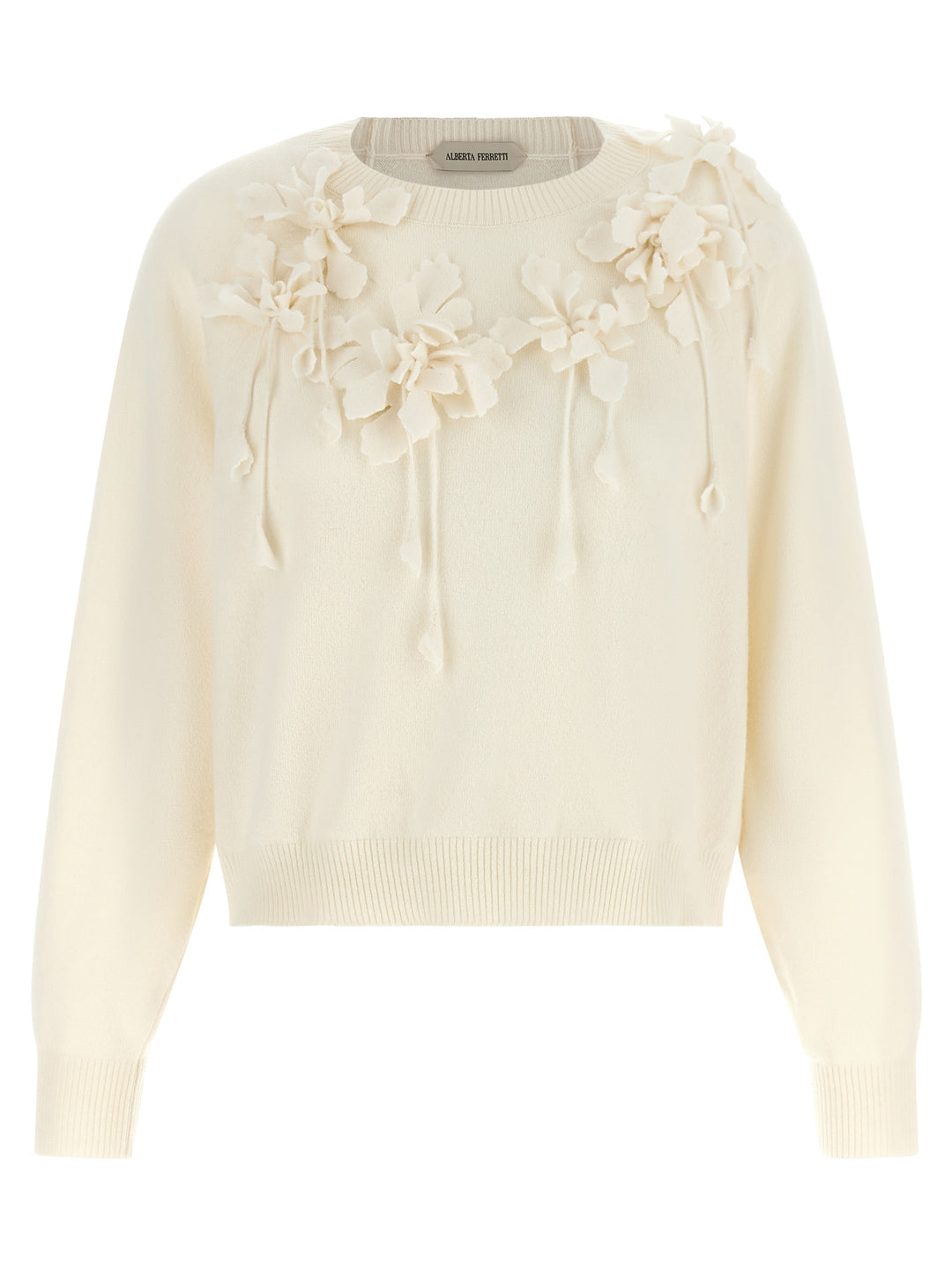 Alberta Ferretti Embroidered Flower Sweater Sweaters and Cardigans - White | f03c0ae8297a9a0ddb06f2919c552d0f59533726