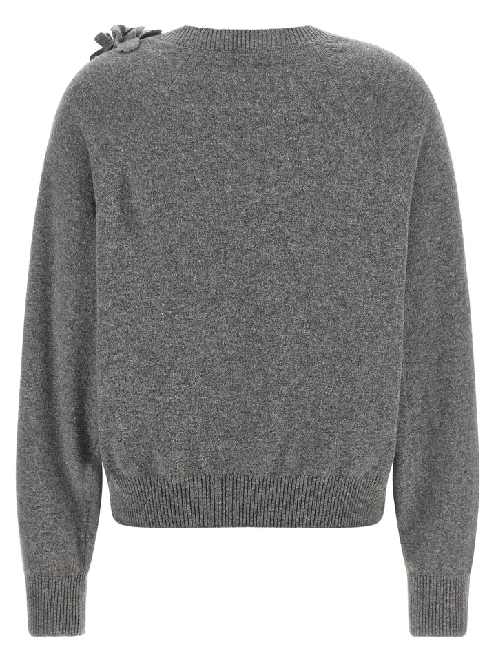 Alberta Ferretti Embroidered Flower Sweater Sweaters and Cardigans - Gray | 2b8c86f0b87e8513621a080c87e8889e7d06209c