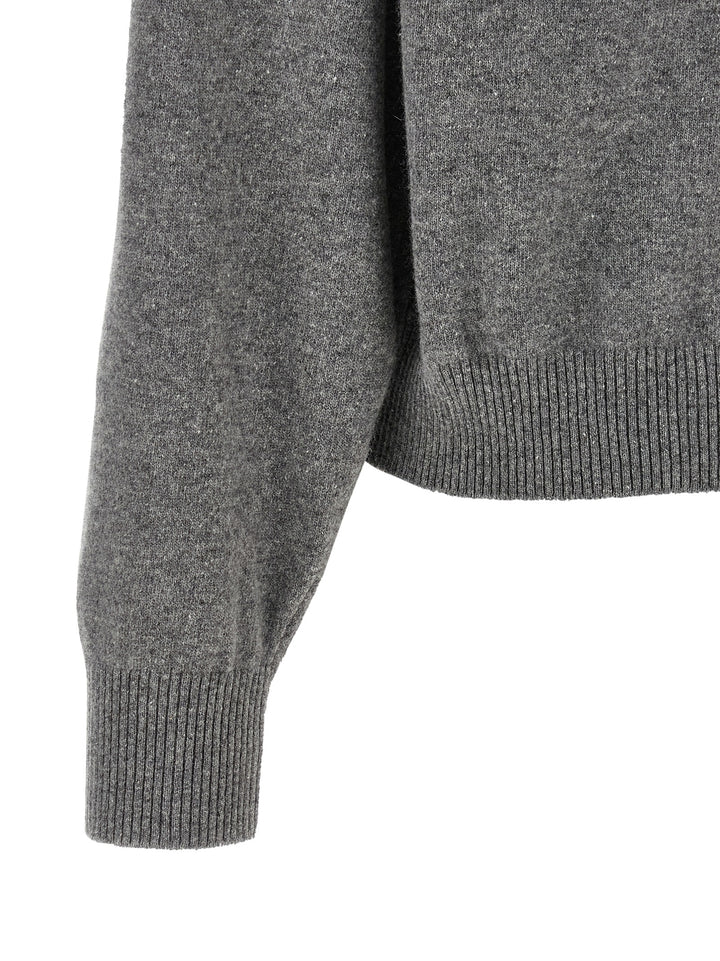 Alberta Ferretti Embroidered Flower Sweater Sweaters and Cardigans - Gray | e56355180334f912003d326db104ef3836f45a3c