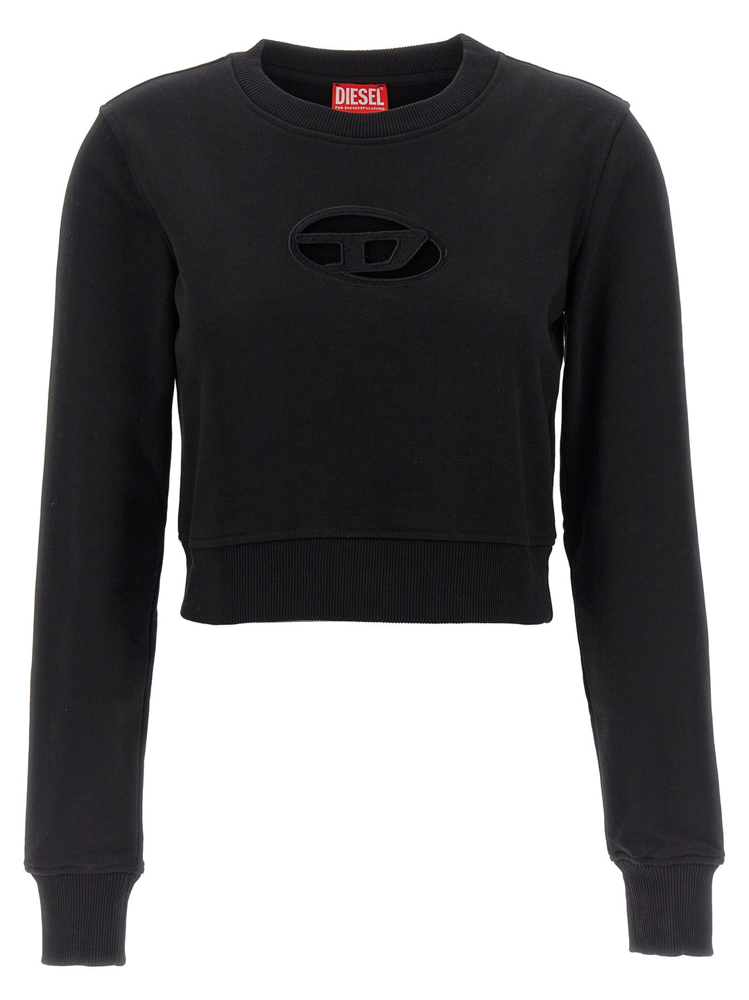 Diesel F-Slimmy Cropped Sweatshirt - Black | 5d3904358576dbfac7deb976f72ff43abe110291