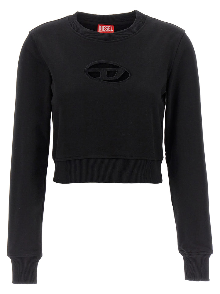Diesel F-Slimmy Cropped Sweatshirt - Black | 5d3904358576dbfac7deb976f72ff43abe110291