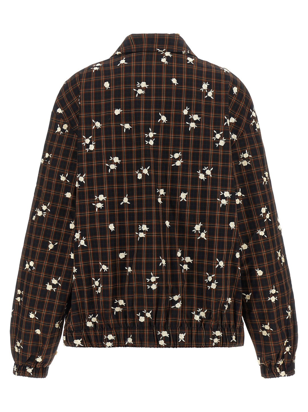 Ganni Check Flower Puffer Jackets - Brown | 0bbb777786d0d96f6e7f62598a8a43990201b6c8
