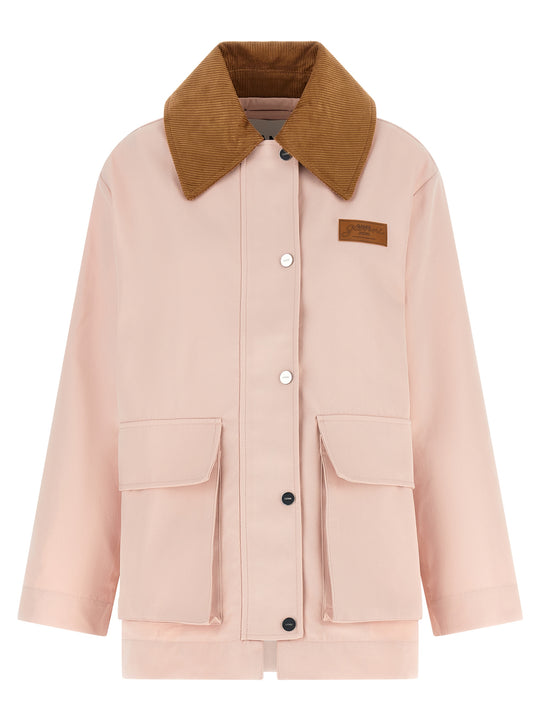 Twill Jacket Puffer Jackets Pink