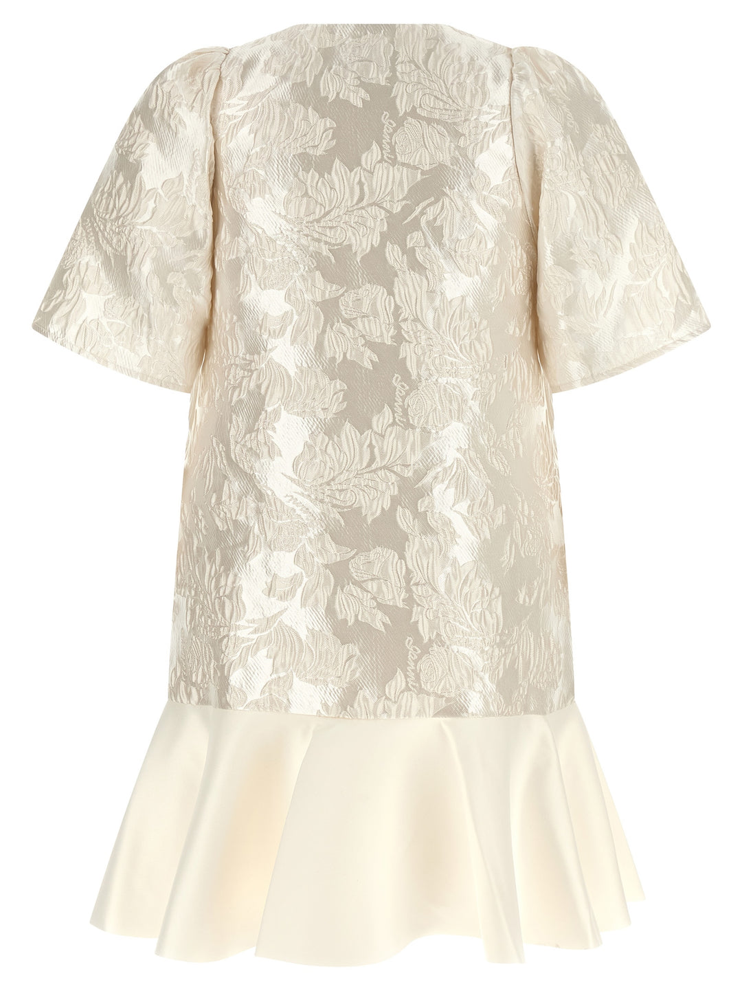 Ganni Satin Cloque Dresses - White | 6d50e78a2933dbcda3f7597684ed6014dd7d454c