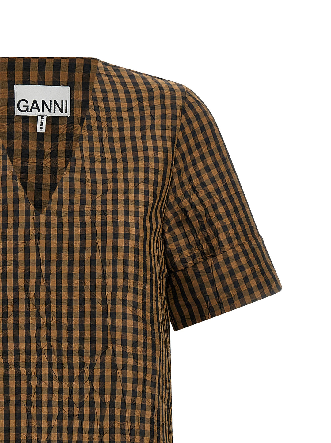 Ganni Taffetà Crinckled Dresses - Brown | 54042aae78e2a9fc4d94bb0a79ed46fc35808985