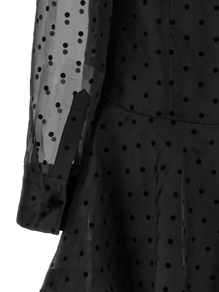 Ganni Black Organza Circle Collar Dresses - Black | d60eb770d6ee164f2b28065ee53cd45513dac268