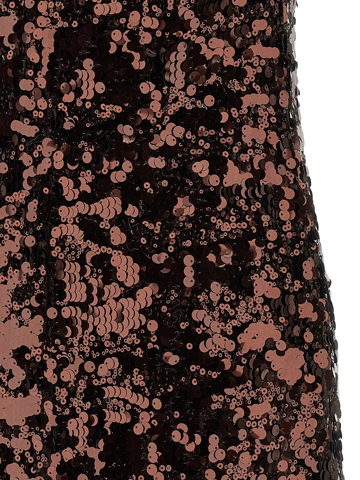 Ganni Velvet Sequins Straight Midi Dresses - Brown | be4f8a4a8b3e4ad98f213dc3129973170cd80111