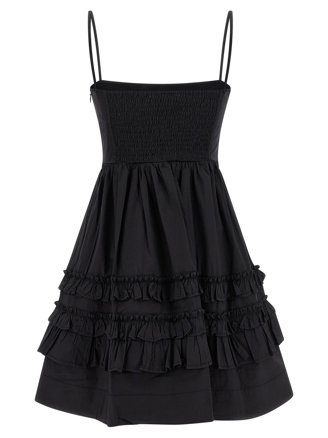 Ganni Black Mini Frill Dresses - Black | a0501b7a0c9384ab1791f780a6be790a69acbb99