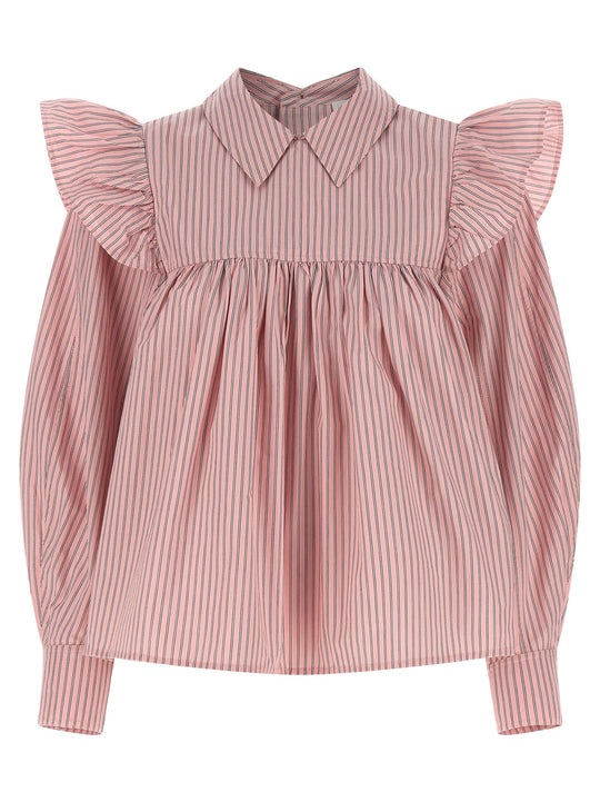 Striped Blouse Shirt And Blouse Pink
