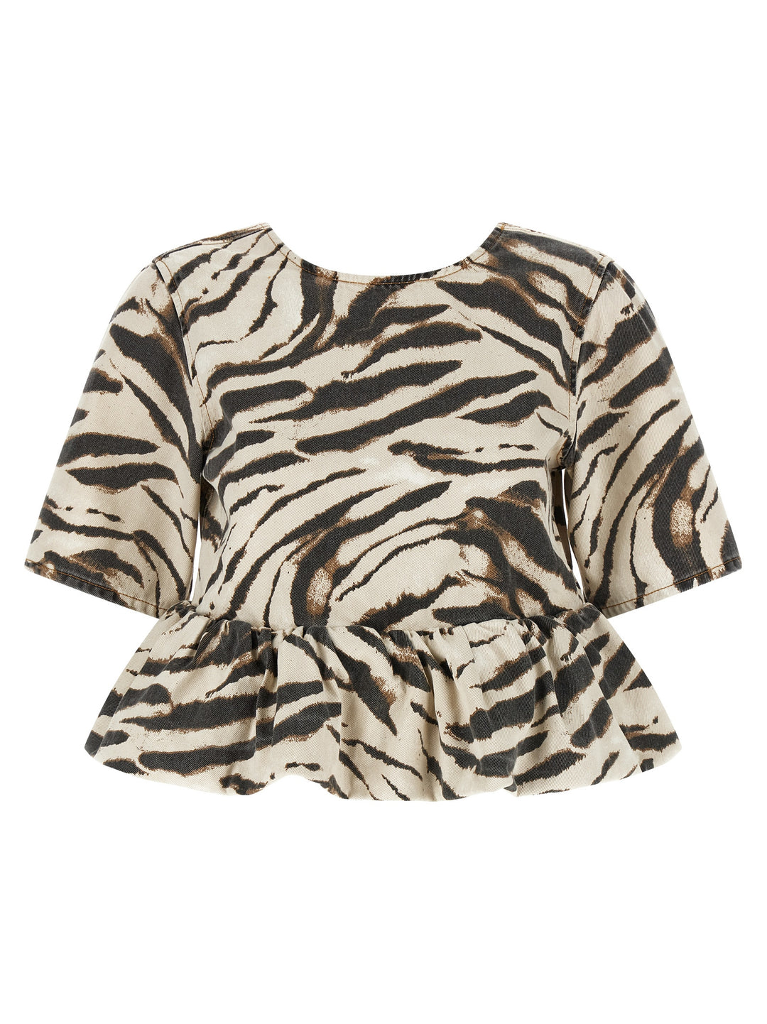 Ganni Zebra Denim Tops - Multicolor | 4db089833e983bc4cc811713c174a146013c183a