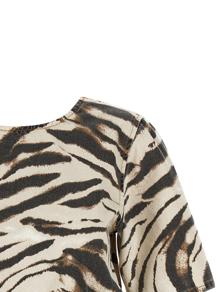 Ganni Zebra Denim Tops - Multicolor | b5cb2b92cd82ea44af7028ed738dbe03001e485f