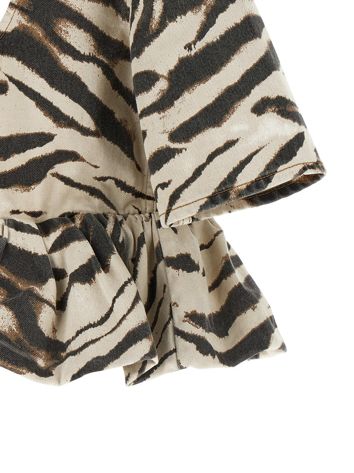 Ganni Zebra Denim Tops - Multicolor | a57b44119e17525f84ef0b53d42172c32139a943