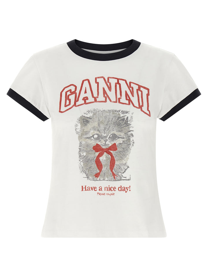 Ganni Printed T-shirt - White | 4cc3c03d2449a62718786509103e9dd743d7780b
