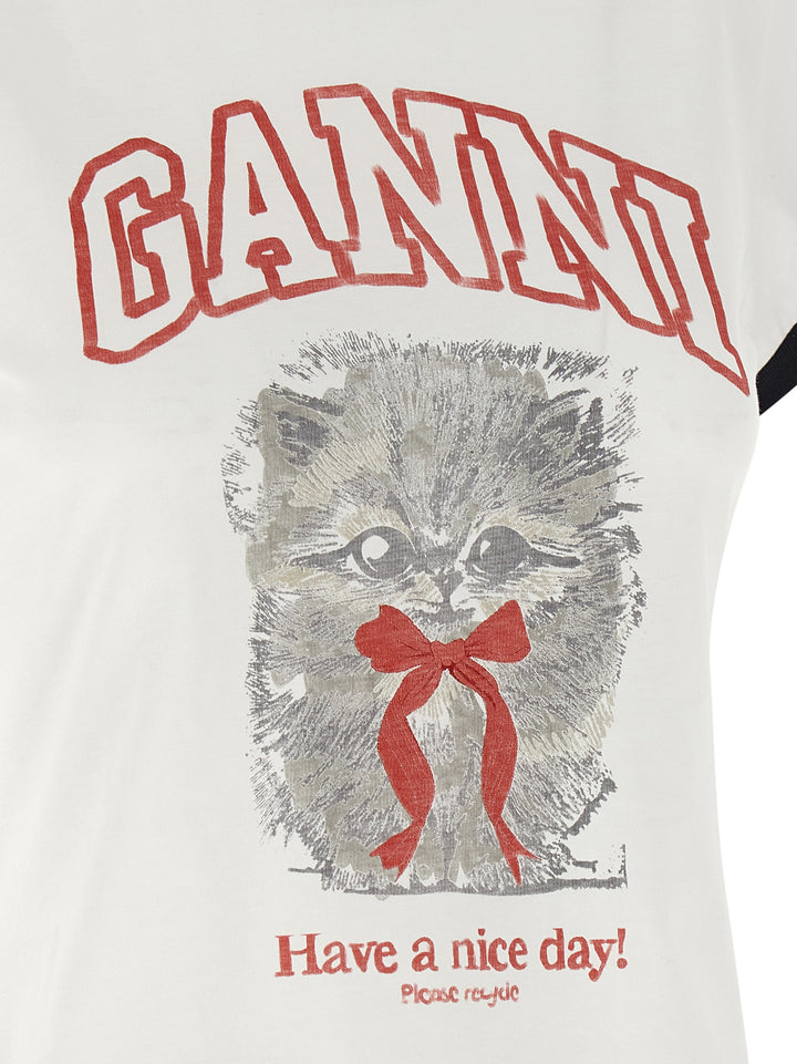 Ganni Printed T-shirt - White | 9a211c8cdf9deb6476f97e9090fa8f2b131ed119