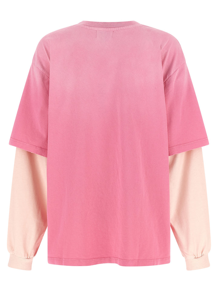 Ganni Double Layer Sleeve T-shirt - Pink | 7503446e8d3df7c74732839bbaecc1dc18ef5caa