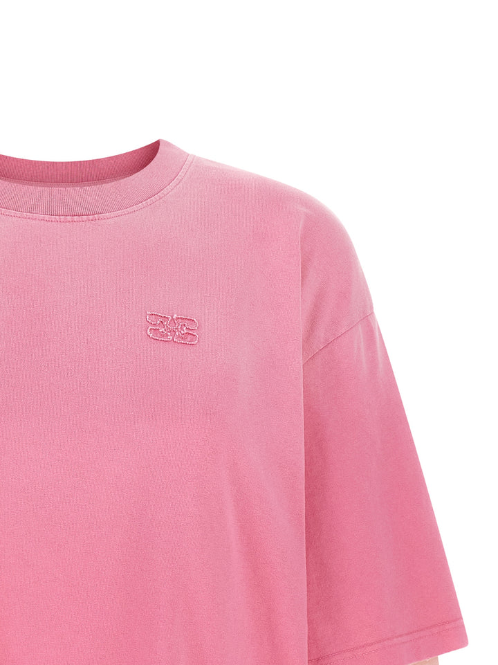 Ganni Double Layer Sleeve T-shirt - Pink | ac94a137193aea0d56a9d8ff5bf43cc53d0b837b