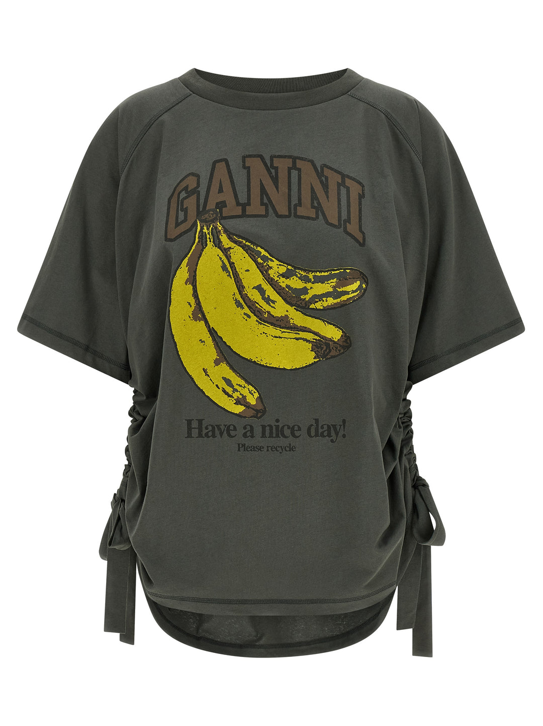 Ganni Grey Banana T-shirt - Gray | 7ec6510afccce609a1673fa5c07ac2ffc74303e0