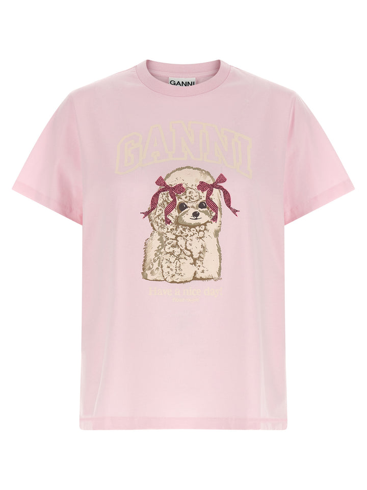 Ganni Printed T-shirt - Pink | efa1bfe68d47b9683aca74d2bcaa2425d782c5aa