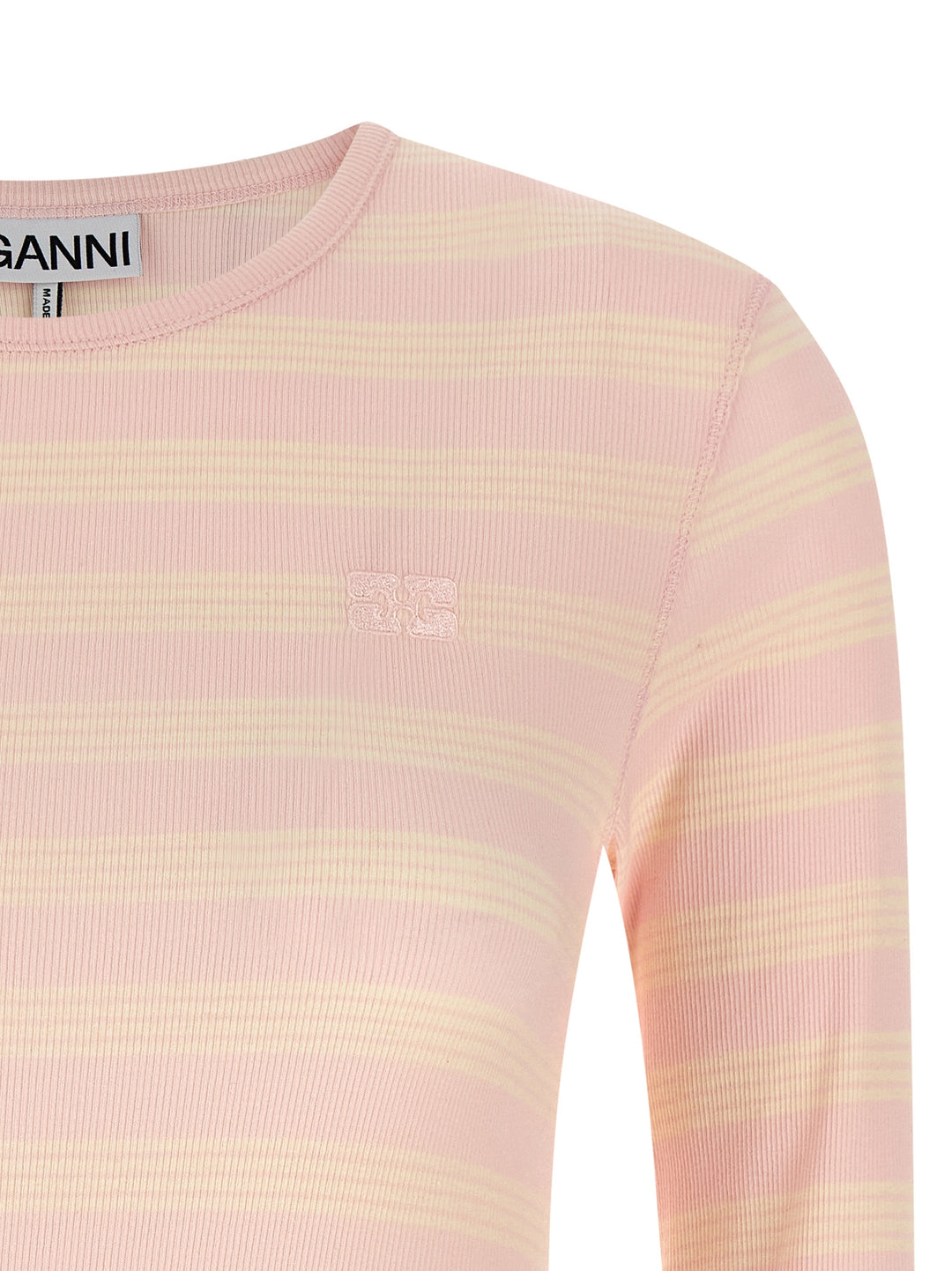 Ganni Striped Sweater T-shirt - Pink | fb047f82042194335e47338a51a29da2ef2b81c4