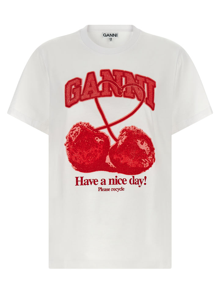 Ganni Cherry T-shirt - Red | 31ef786b5d924806ecdff153200f9e747709c6eb