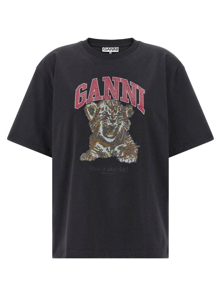 Ganni Tiger T-shirt - Black | 7d4919f02e459ac80234ff418a7973257dfa6c1a