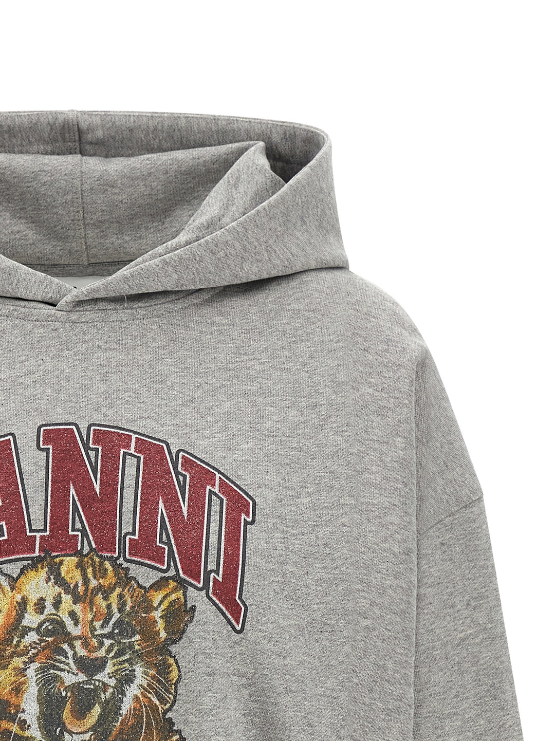 Ganni Grey Tiger Sweatshirt - Gray | 42e5726012a2e8107b4ada56ffc23f2b7ca522fd