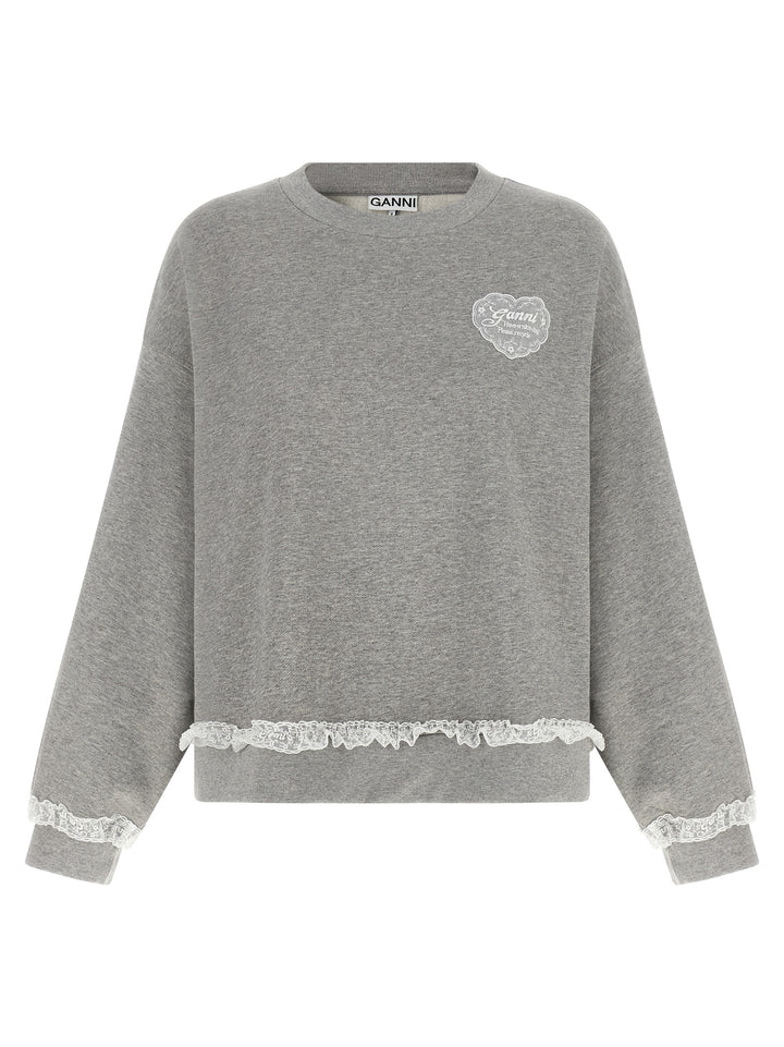 Ganni Isoli Sweatshirt - Gray | b8e8ec90e4960bb12a0cabbe0fa43eb9045c0400