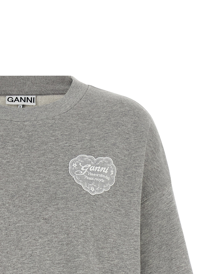Ganni Isoli Sweatshirt - Gray | c07bc7de54b5eeafb44402230d2f3f102340c030