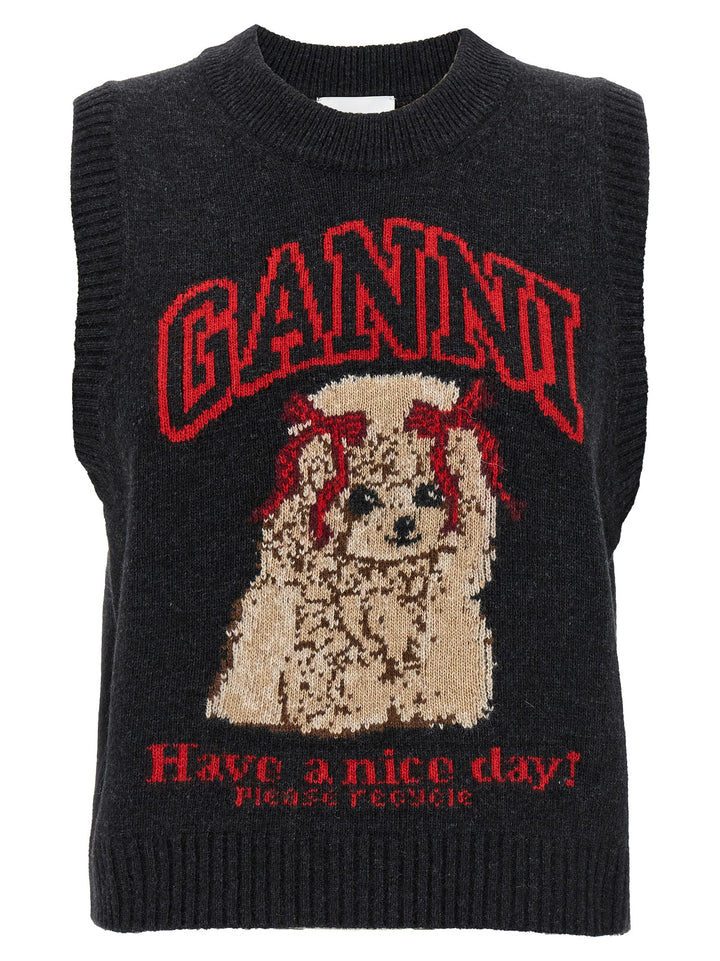 Ganni Dog Gilet - Black | 722f587f2cf9f8471ed221d42506f690adc27d02