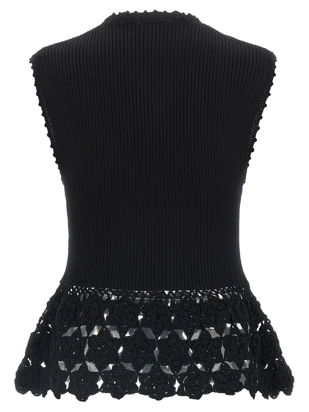 Ganni Cotton Crochet Gilet - Black | 68a5943440b12acbe15809dd6c194258a5aa161f
