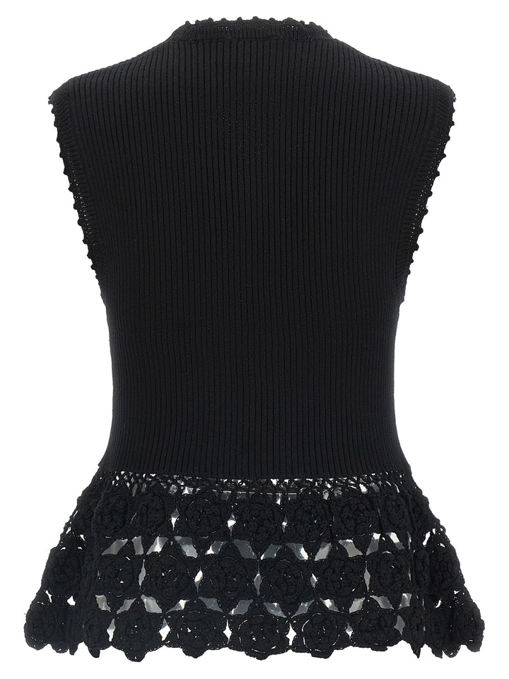 Ganni Cotton Crochet Gilet - Black | 68a5943440b12acbe15809dd6c194258a5aa161f
