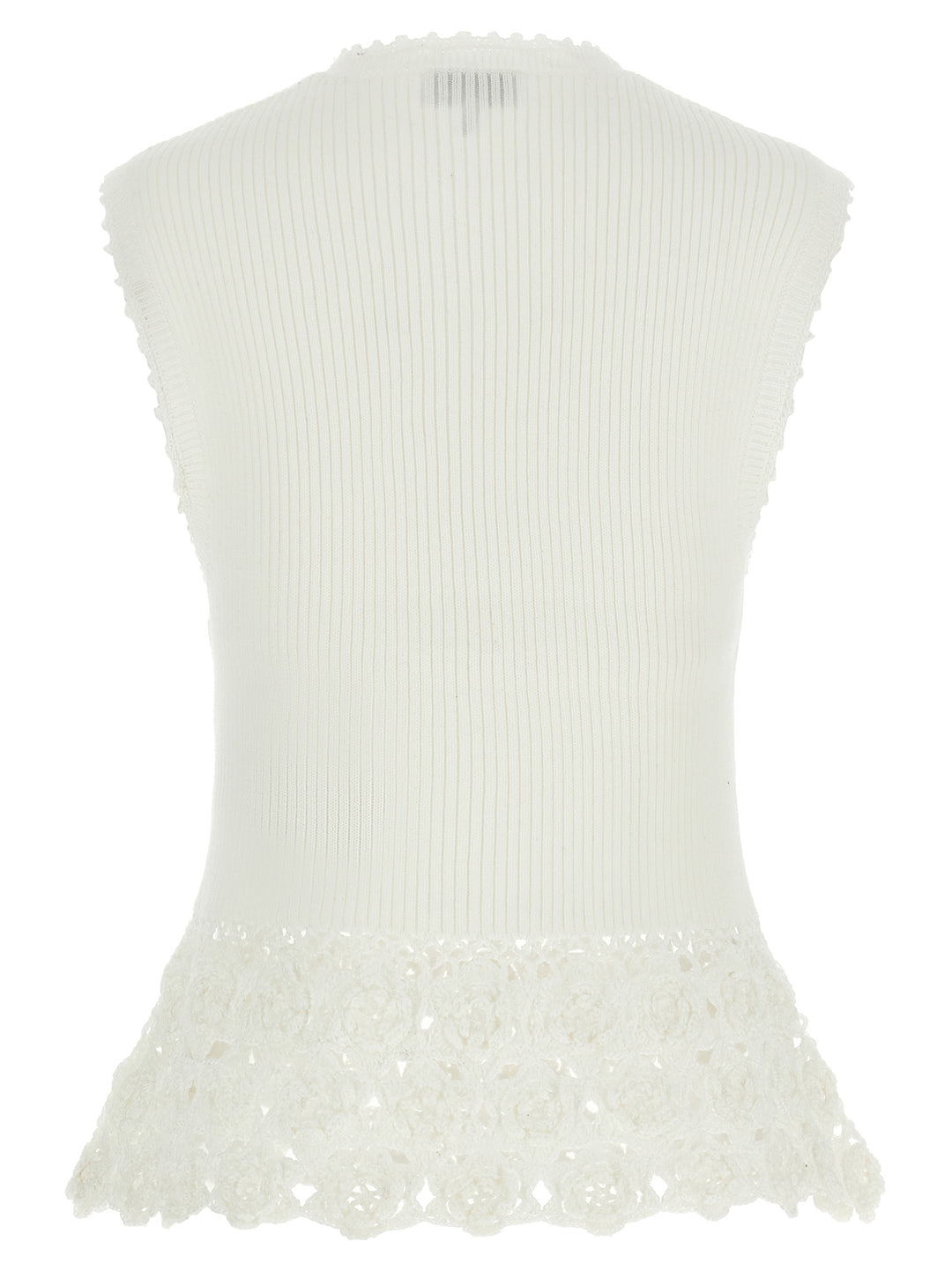 Ganni Cotton Crochet Gilet - White | a84f324b446757f60d510df4bbf023df97b43876