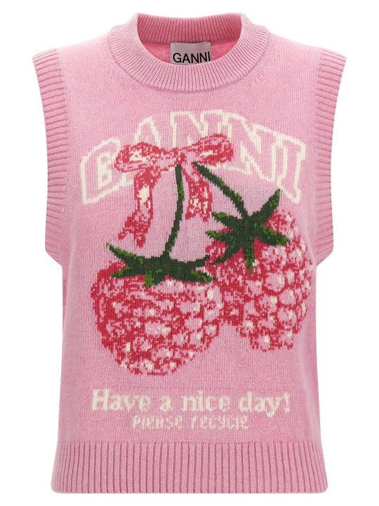 Wool Vest Gilet Pink