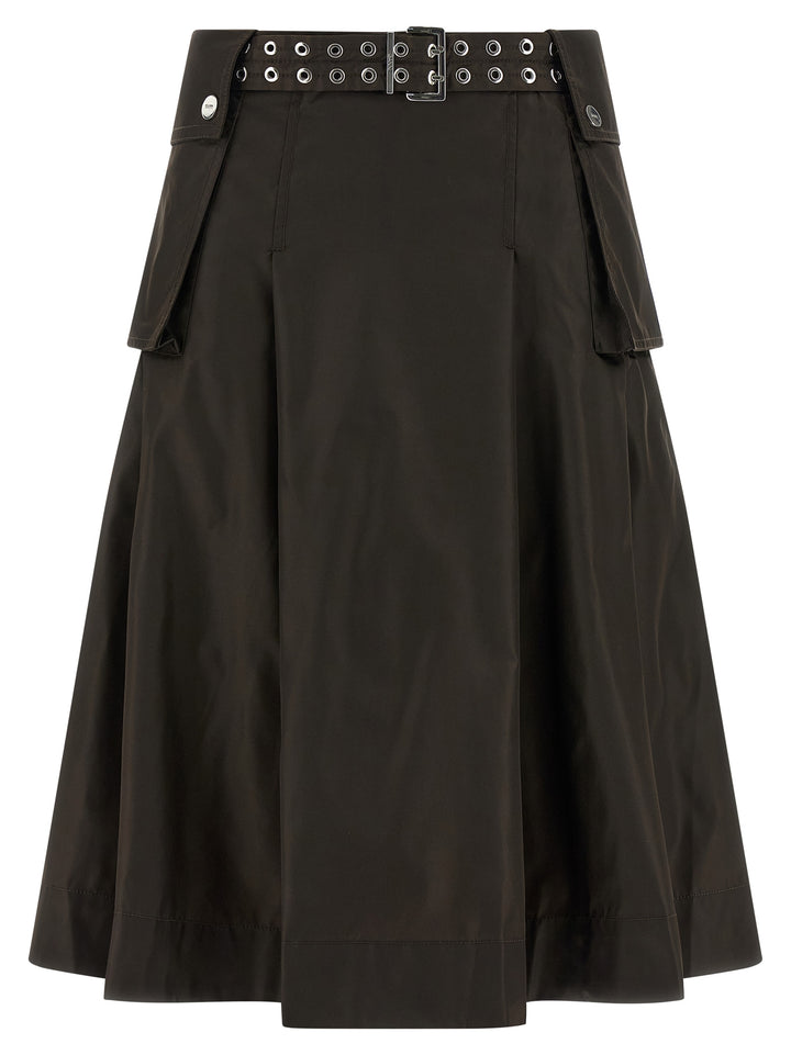 Ganni Duchesse Nylon Pleated Skirts - Brown | 54af2f52cfbdf19864f66b84dc7804f1c6d445f7