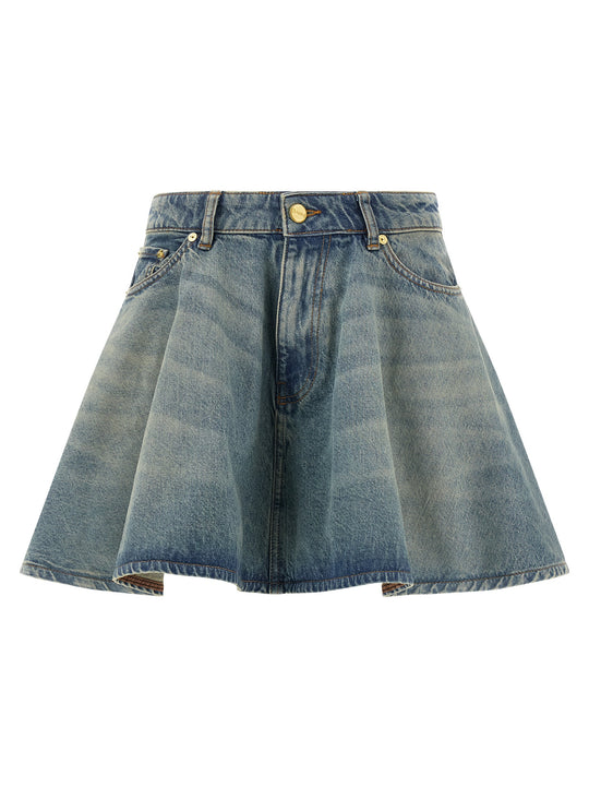 Tint Rigid Denim Skirts Blue