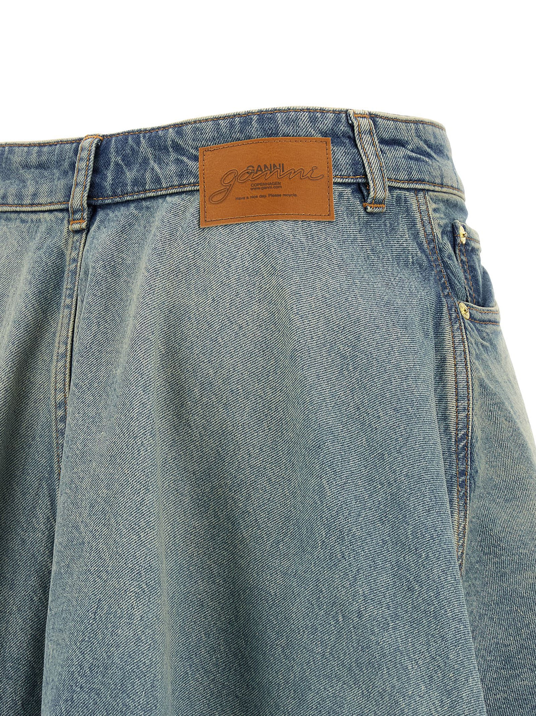 Ganni Tint Rigid Denim Skirts - Blue | 49cc4d28311407df12c4e8b153c6bb9a644cf20a