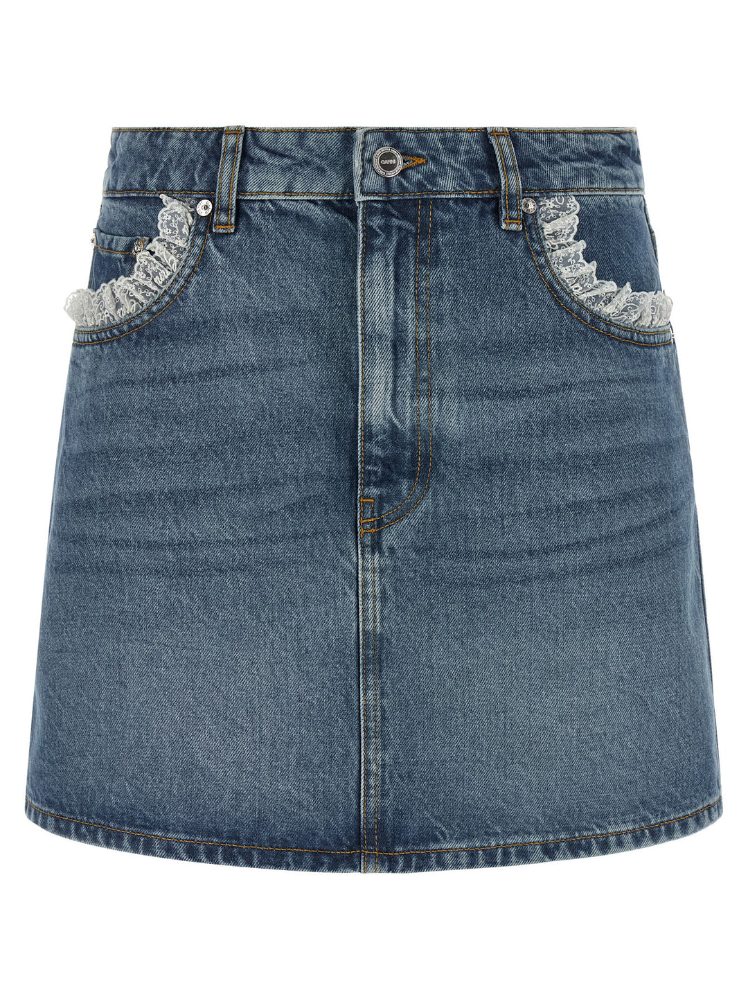 Ganni Denim And Lace Skirt Skirts - Blue | e6e2fcabcb8f191889c502684b217e47e892e21e
